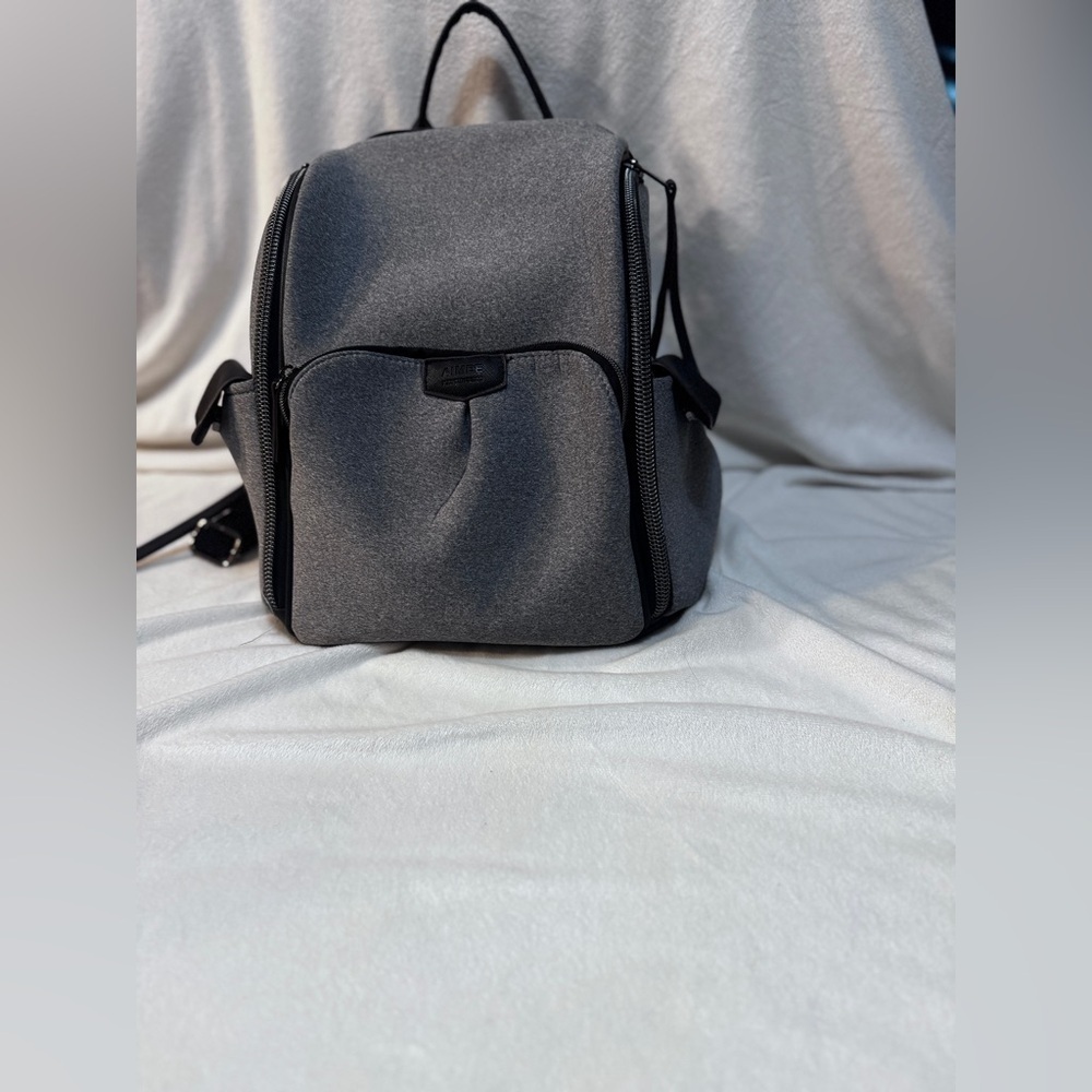 Aimee Kestenberg Sardinia Neoprene Backpack Gray 16"x13" - Picture 2 of 13